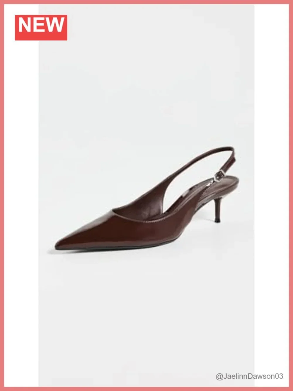 Kitten Heel Slingback Pointed Toe Leather Heels - Formal